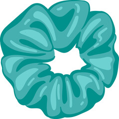 Fashionable teal scrunchie for hair styling and accessories