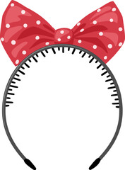 Red polka dot bow headband, a hair accessory