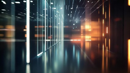 Cybersecurity protecting digital data in server room network - Powered by Adobe