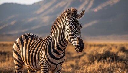 Obraz premium Hartmann's Mountain Zebra in their natural habitat, highlighting preservation efforts