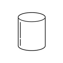 Cylindrical container can vector in clear minimal outline useful for packaging, storage, product mockups, and supply container visuals
