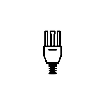 black ethernet cable icon on white clip art preview