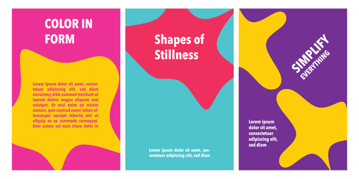 A vibrant collection of modern abstract design templates featuring bold colors and dynamic shapes. Ideal for creative projects, these layouts include banners, posters
