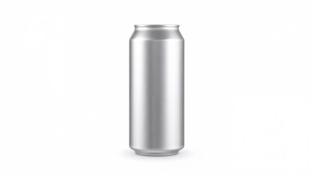250ml aluminum beverage can isolated on a white backdrop, efficient packaging for drinks