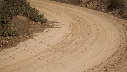 Naklejka premium Sand road texture and background, suitable for editorial header background