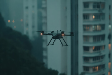 drones equipped with ultrabright lights patrol residential areas at night to enhance security