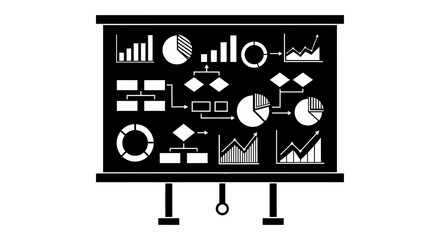 Presentation board with charts and diagrams business analysis