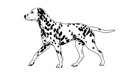 Dalmatian dog breed illustration vector art black and white