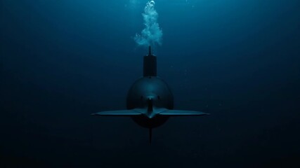 Submarine surfacing underwater ocean depth deep blue sea water - Powered by Adobe