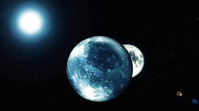 3d realistic pluto planet, Rotating 3d pluto planet