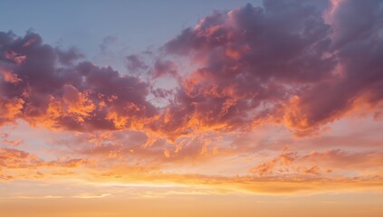 Fototapeta premium Vibrant sunset sky displaying nature's vivid clouds, seasonal change