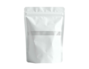 White resealable pouch with clear window