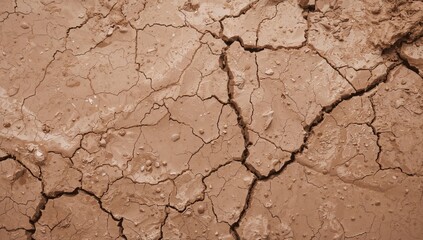 Fototapeta premium Crackled light-colored mud texture with segmented patterns, suitable for background use