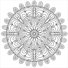 vector illustration of a mandala coloring page