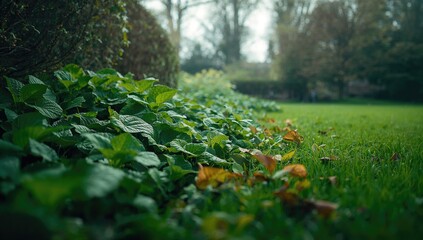 A vibrant green park under cloud cover, promoting relaxation and outdoor enjoyment