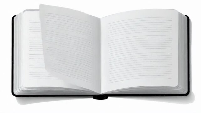 Minimal Open Notebook Icon Animation, Education Seamless Loop