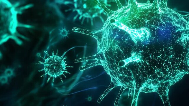 Virus destroying cells causing disease and infection