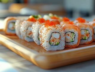 Elegant Sushi Set with Alaska and Chuckien Hot Rolls