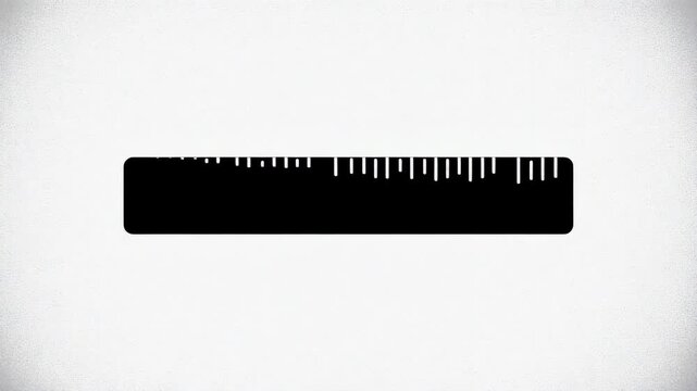 Minimal Ruler Icon Animation, Flat Design Seamless Loop