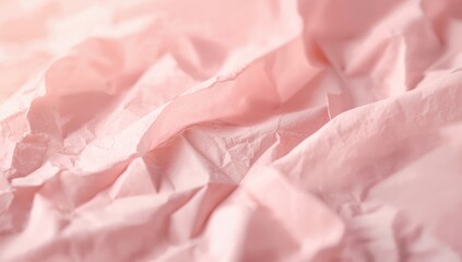 Crumpled pink paper backdrop featuring a soft, delicate aesthetic, suitable for feminine-themed layouts