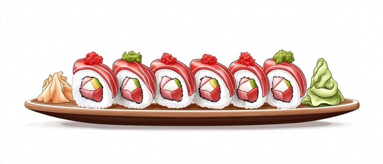Exquisite Sushi Roll with Crab and Tuna
