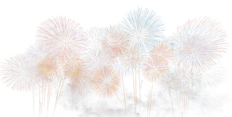 Glowing Fireworks PNG Transparent Night Sky Background © Василий Куриленко