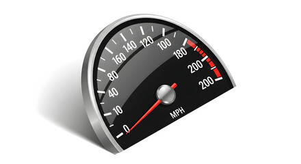 Viewing Speedometer Showing High Speed Illustration
