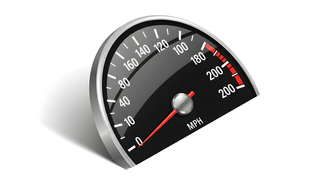 Viewing Speedometer Showing High Speed Illustration