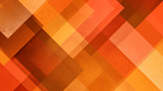 Overlapping geometric shapes in warm orange and brown tones abstract squares