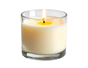 Illuminated, comforting light from a glass-encased scented candle