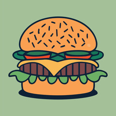 Classic Hand-Drawn Hamburger Illustration