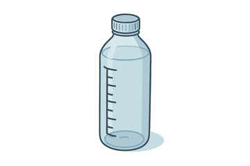 Fototapeta premium Laboratory bottle with blue liquid and precise measurement markings