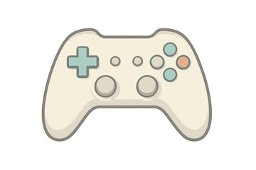 Modern game controller icon with pastel colors and thick outline © Andrei