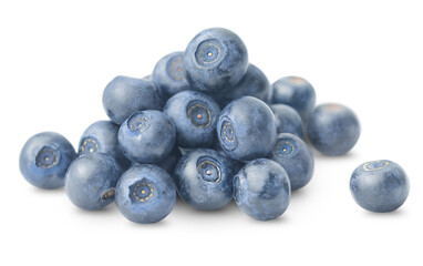 heap of blueberries on a white isolated background