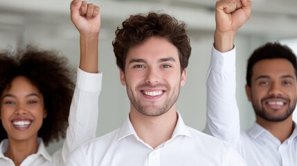 Celebrating milestone teamwork corporate collaboration and leadership meeting for new employee training in a dynamic office environment