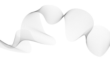 Abstract grey wave lines transparent background. frequency sound wave, twisted curve lines with blend effect.