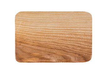 Blank wooden sign with rounded edges on white isolated background