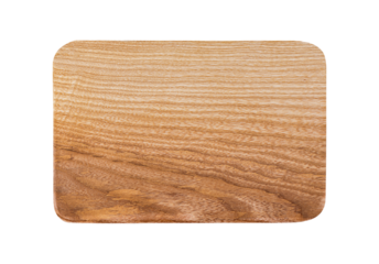 Blank wooden sign with rounded edges on white isolated background