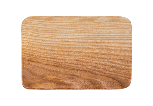 Blank wooden sign with rounded edges on white isolated background