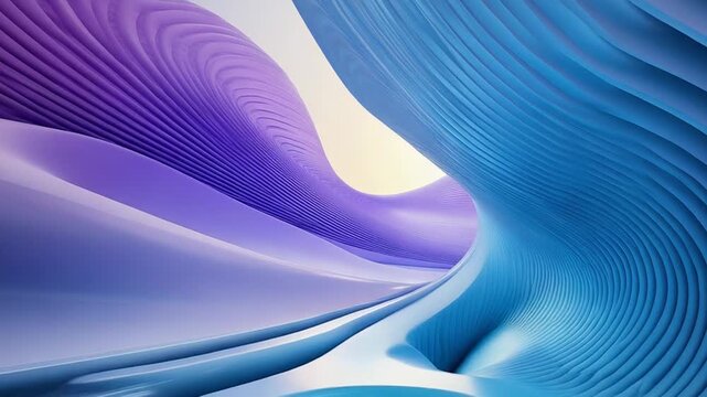 Abstract flowing wave lines blue purple background