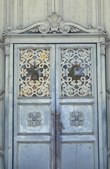 San Giacomo Apostolo Church Entrance Close Up in Udine, Italy