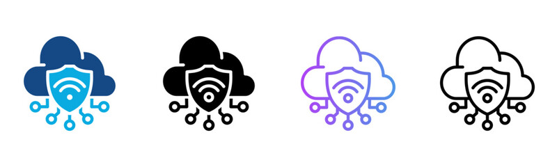 IOT Icon Multiple Style Vector Illustration
