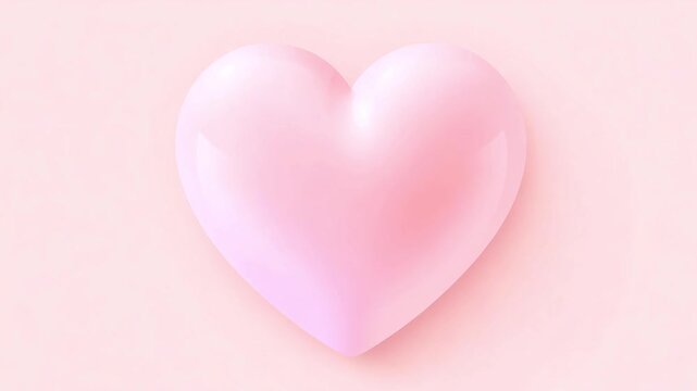 A volumetric heart is beating isolated on a delicate pink background. 3D design of a heart, movement, icon, symbol, love