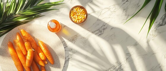 Vibrant Carrot Slices with Corn Salad