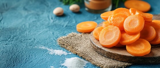 Fresh Carrot Slices on Bean Plate