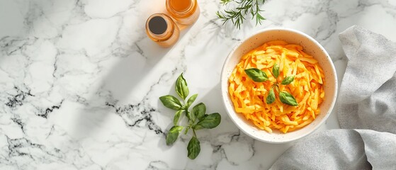 Vibrant Carrot Slices with Corn Salad