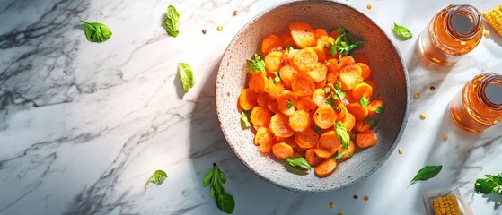 Freshly Sliced Carrots with Corn Salad