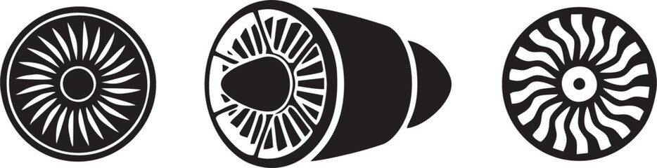Jet Engine Turbine Icons  © Cik