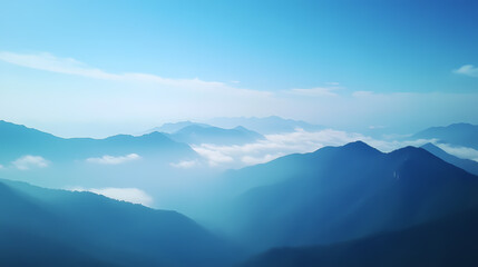 Obraz premium Majestic Mountain Range Pierced by Clouds
