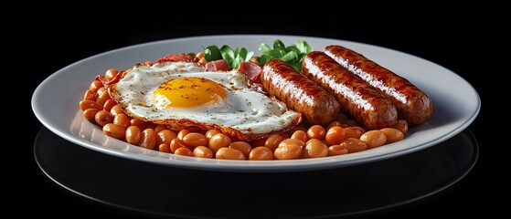Classic Breakfast Plate with Sausages